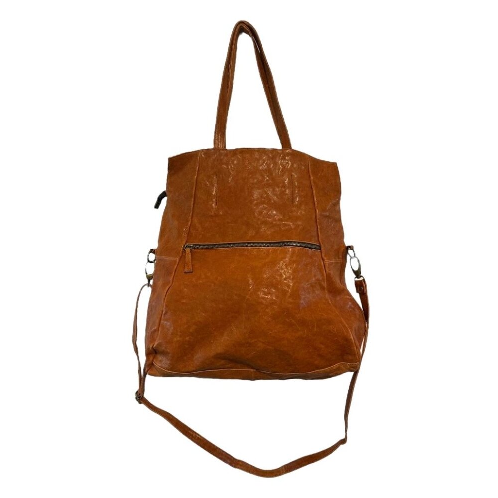 Rossi Firenze Italy Cognac Brown Genuine Leather Tote Bag